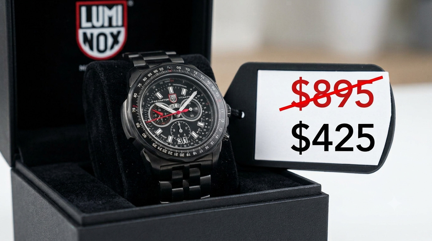 NEW Luminox F-22 Raptor Black Titanium Men’s Quartz Watch XA.9272