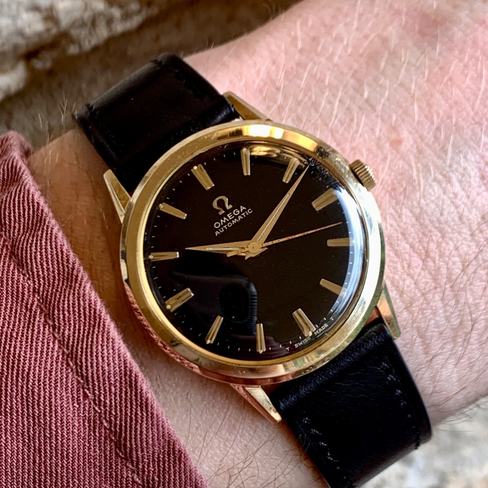 1966 Omega Original Black Dial Ref. LU6304 Automatic Cal. 550 Gold Filled Watch