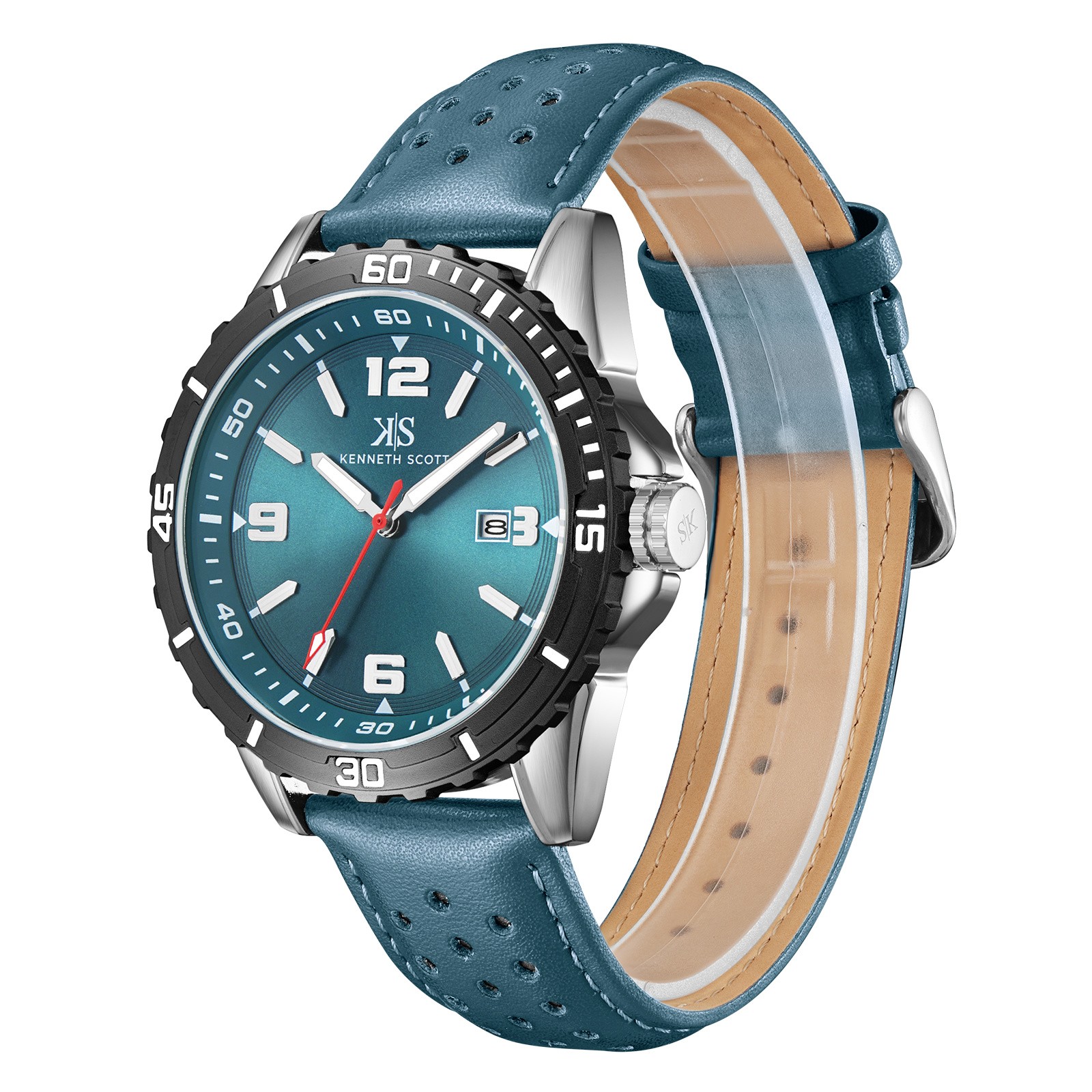Kenneth Scott Men’s Analog Watch | Green Dial, 43mm, 30 m (3 ATM)