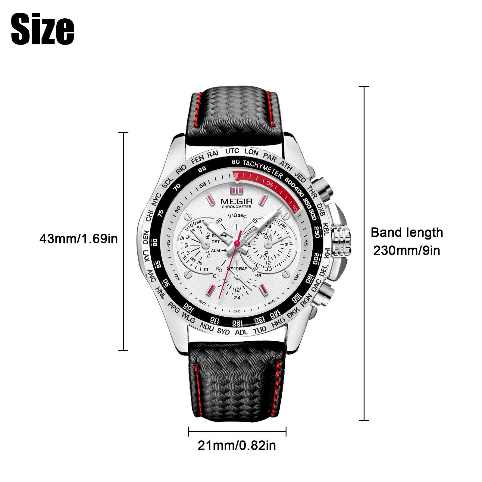 Waterproof Men Stainless Steel Leather Analog Sports Quartz Military Wrist Watch