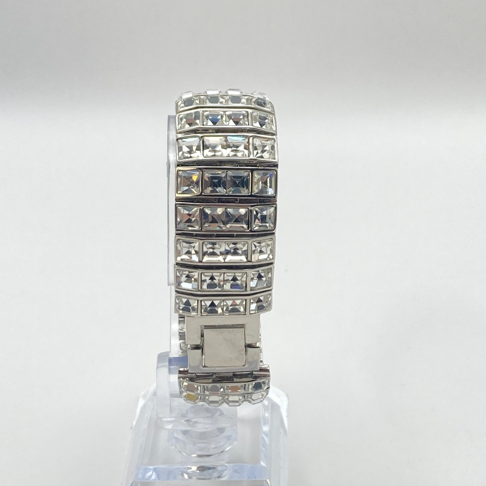Alto Womens Watch Silver Tone Crystals Bling 19mm Faceted Crystal New Battery 7″