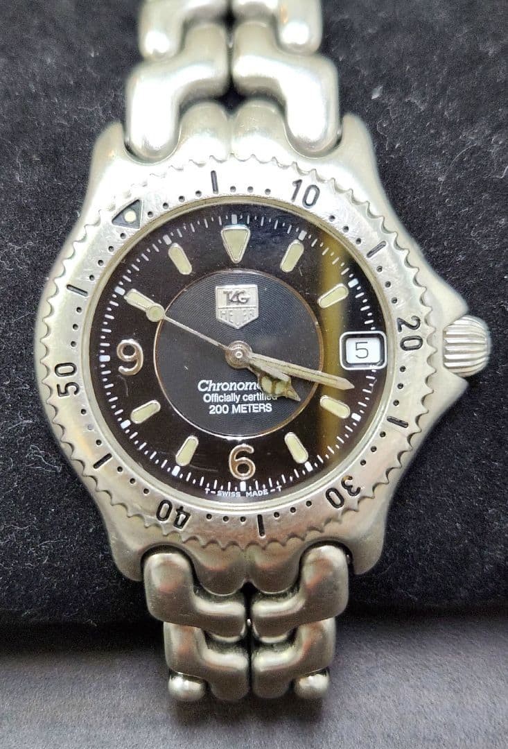 [ w/ Case]TAG Heuer SEL WG5211-P0 Date Men’s Black Dial Watch JAPAN FS