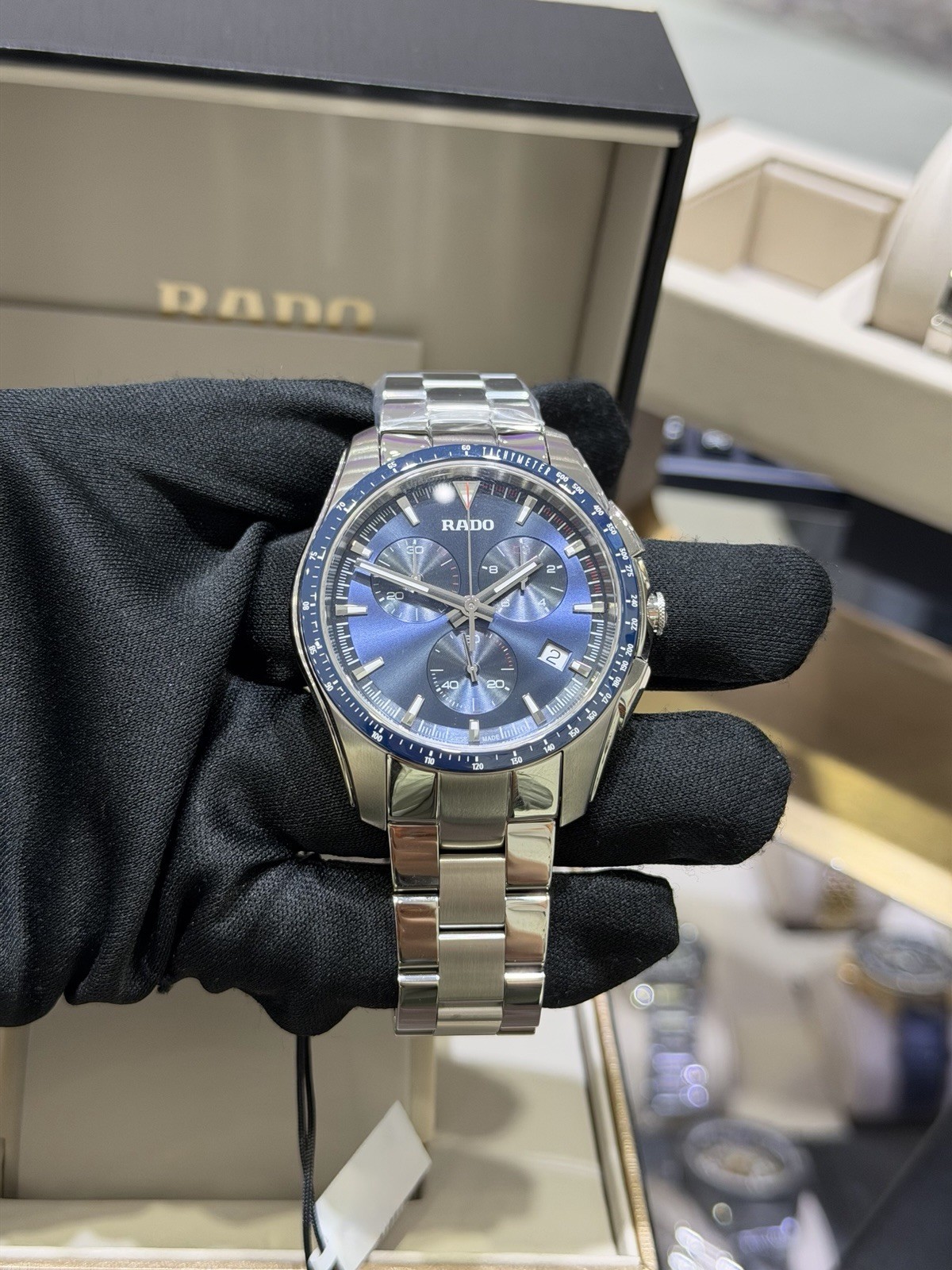 New Rado Hyperchrome Chronograph Blue Dial Stainless Steel Men’s Watch R32259203