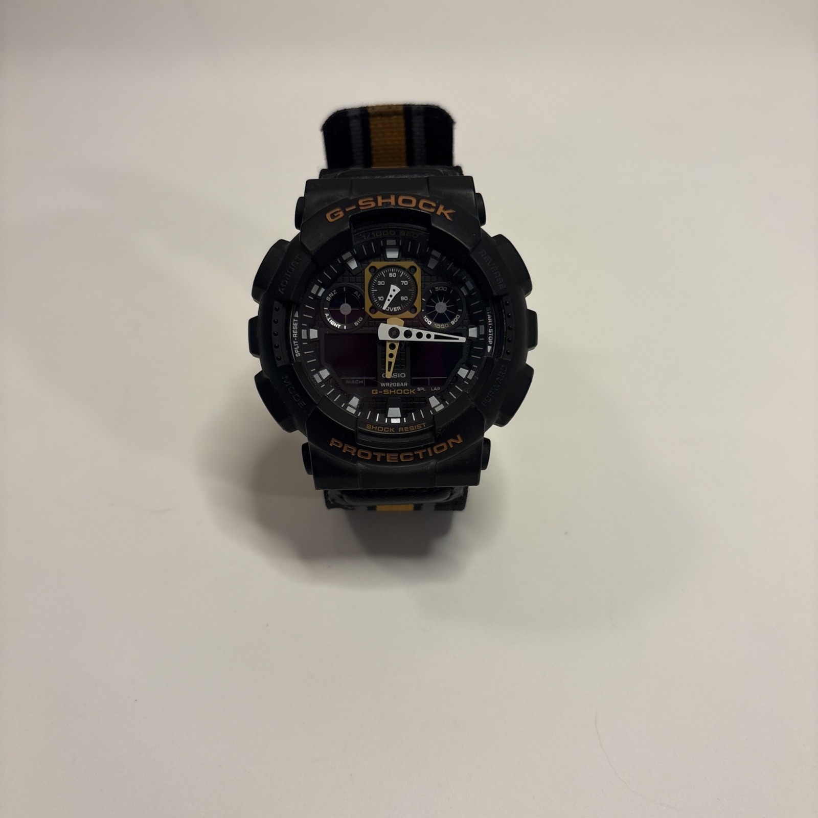 G-SHOCK GA-100MC-1A4 Military NATO Watch Black Orange Gray Rare – No Battery