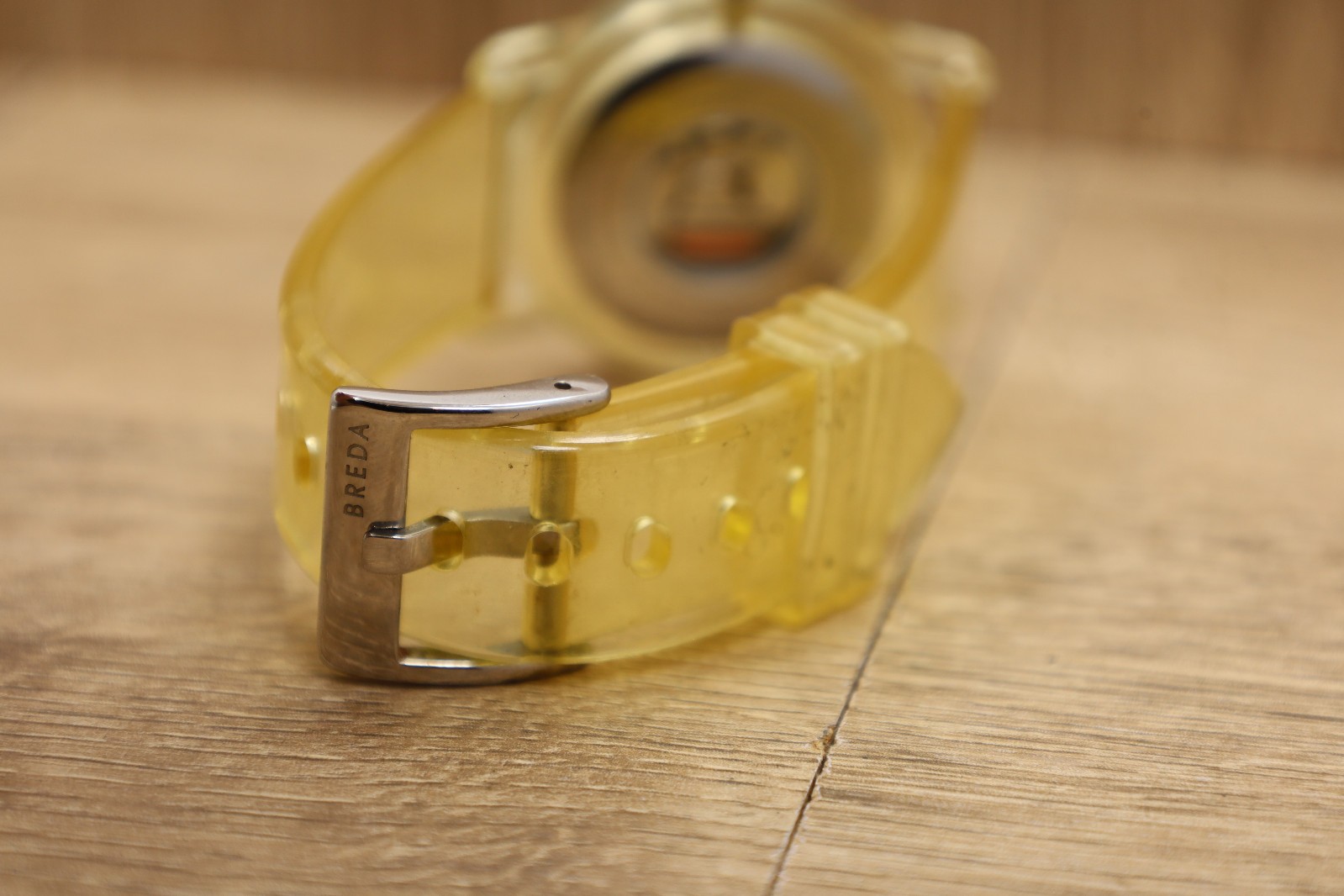 Breda Unisex Adults 1742a Sport Clear Plastic Band Analog 35mm Watch New Batt