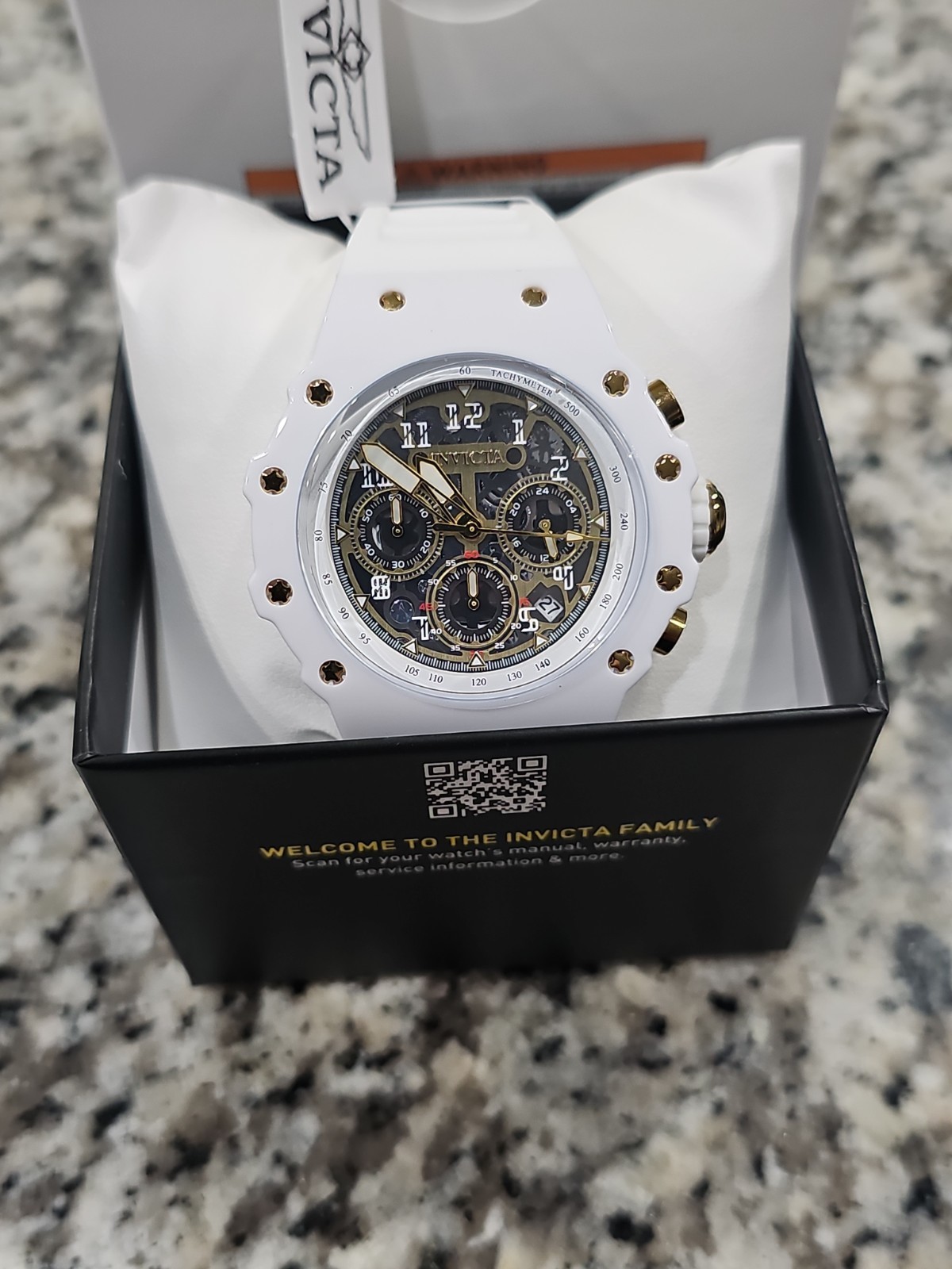 Retail $309.00 Invicta Racing Vaulthan Men’s Watch – 44mm, White (69649)