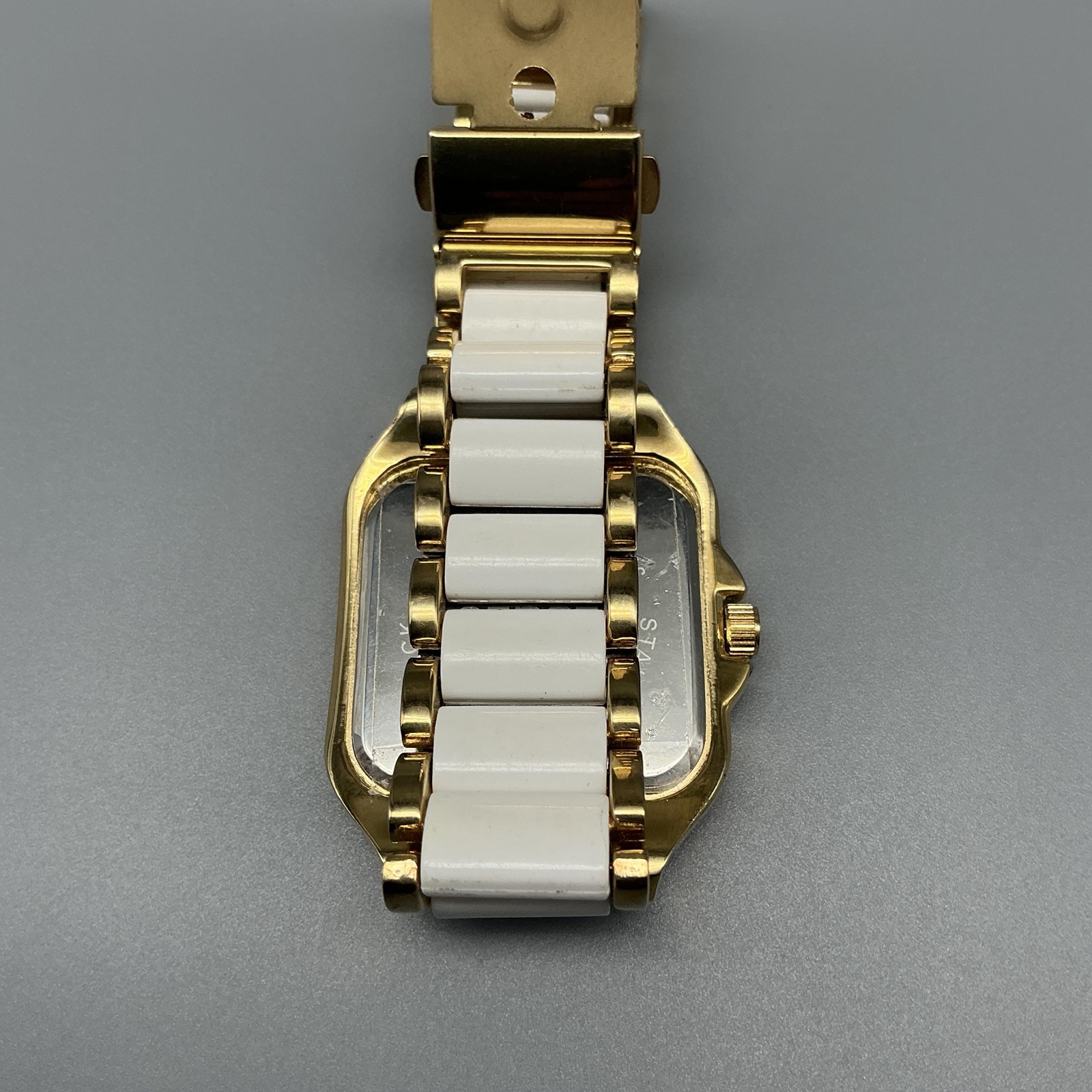 Peugeot Womens Watch 35mm Gold Tone MOP Crystal Bezel New Battery 7.25″