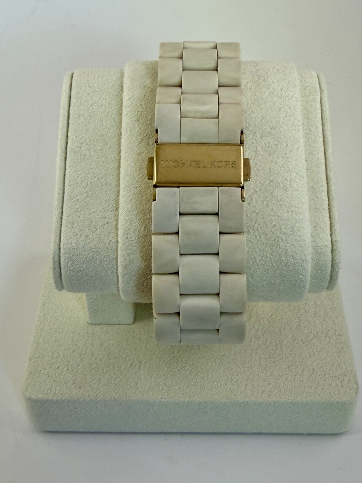 Michael Kors MK5145 White Ceramic Silicone Rose Gold Watch 38mm New Battery