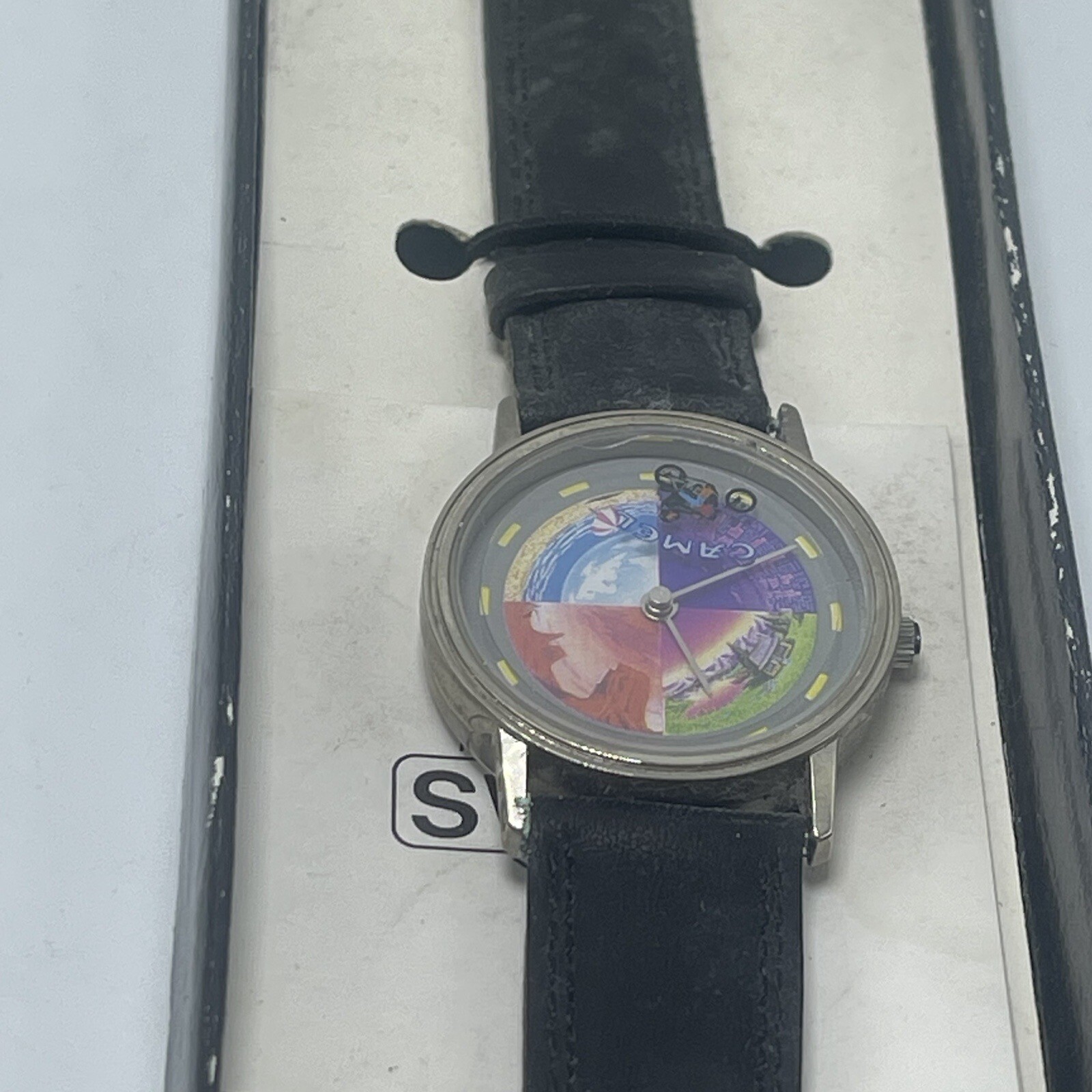 Sweda Mens Joe Camel Mens Wrist Watch Black Band Multicolor Face Needs Battery