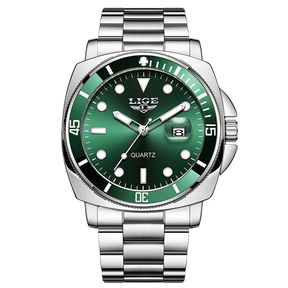 LIGE Men Watch Brand Luminous Wristwatch Business Male Calendar Steel Watches