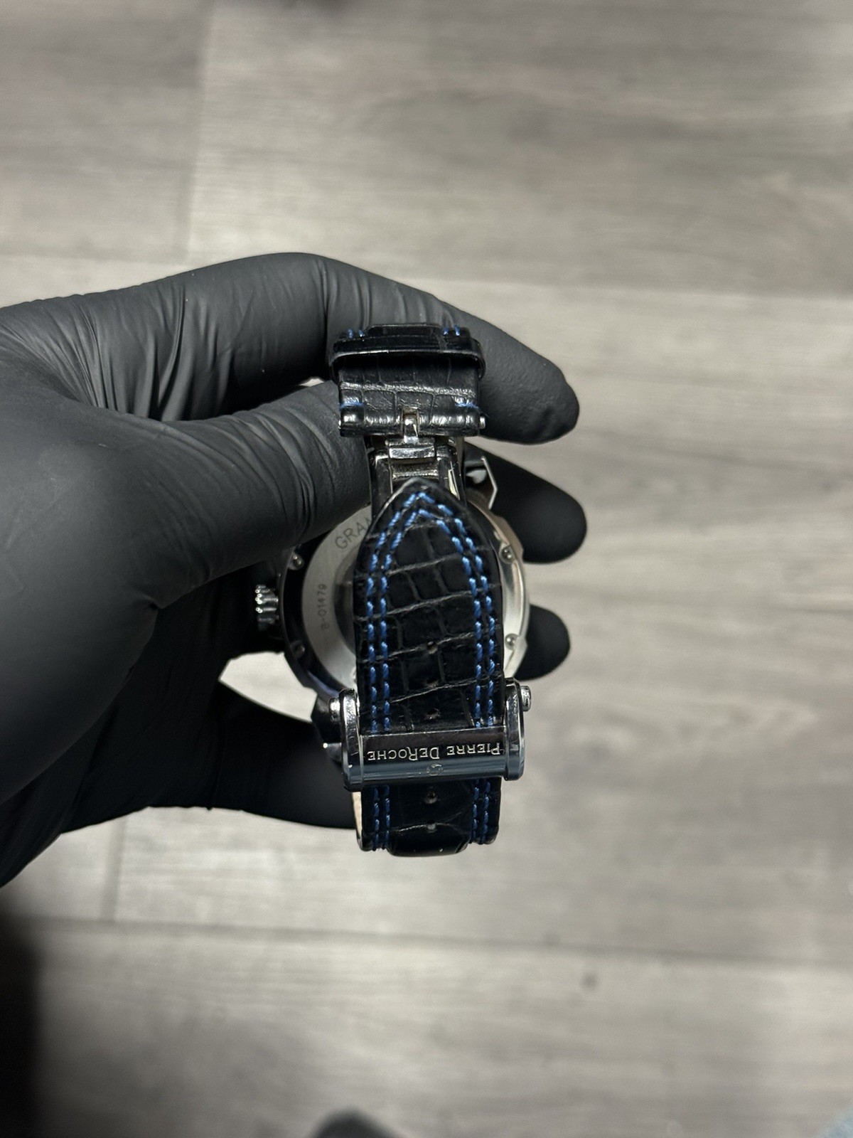 Pierre DeRoche TNT 47.5 mm ROYAL RETRO Skeleton 100m Leather Strap