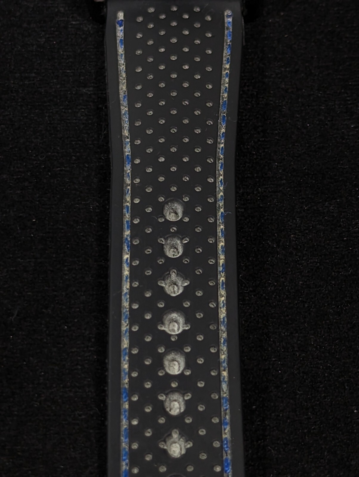 Charles Raymond Blue Dial Rotating Bezel Black Case Silicone Band Watch 8.5 In