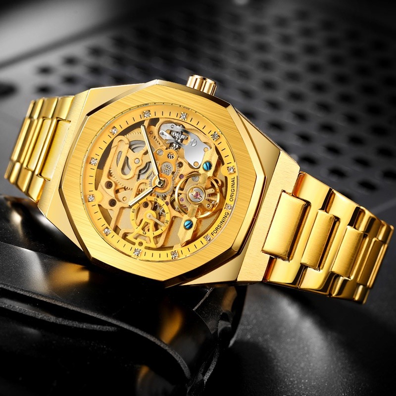 Luxury Men’s Automatic Mechanical Self-wind Waterproof Octagon Shape AUTO Watch
