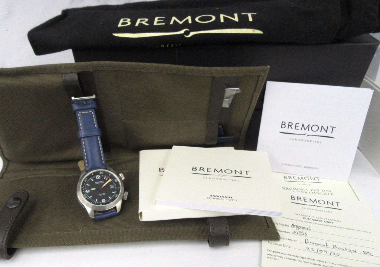 BREMONT Argonaut Automatic Strap Watch – Box, Papers