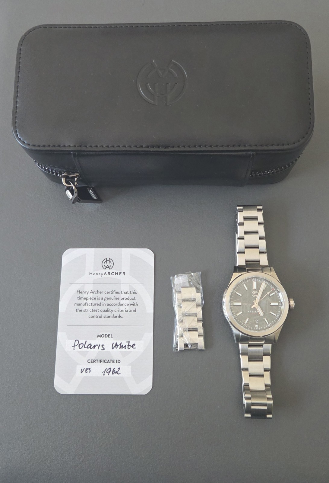 Henry Archer Vesterhav Polaris 40mm Automatic, 20 ATM, Meteorite Gray Dial, Date
