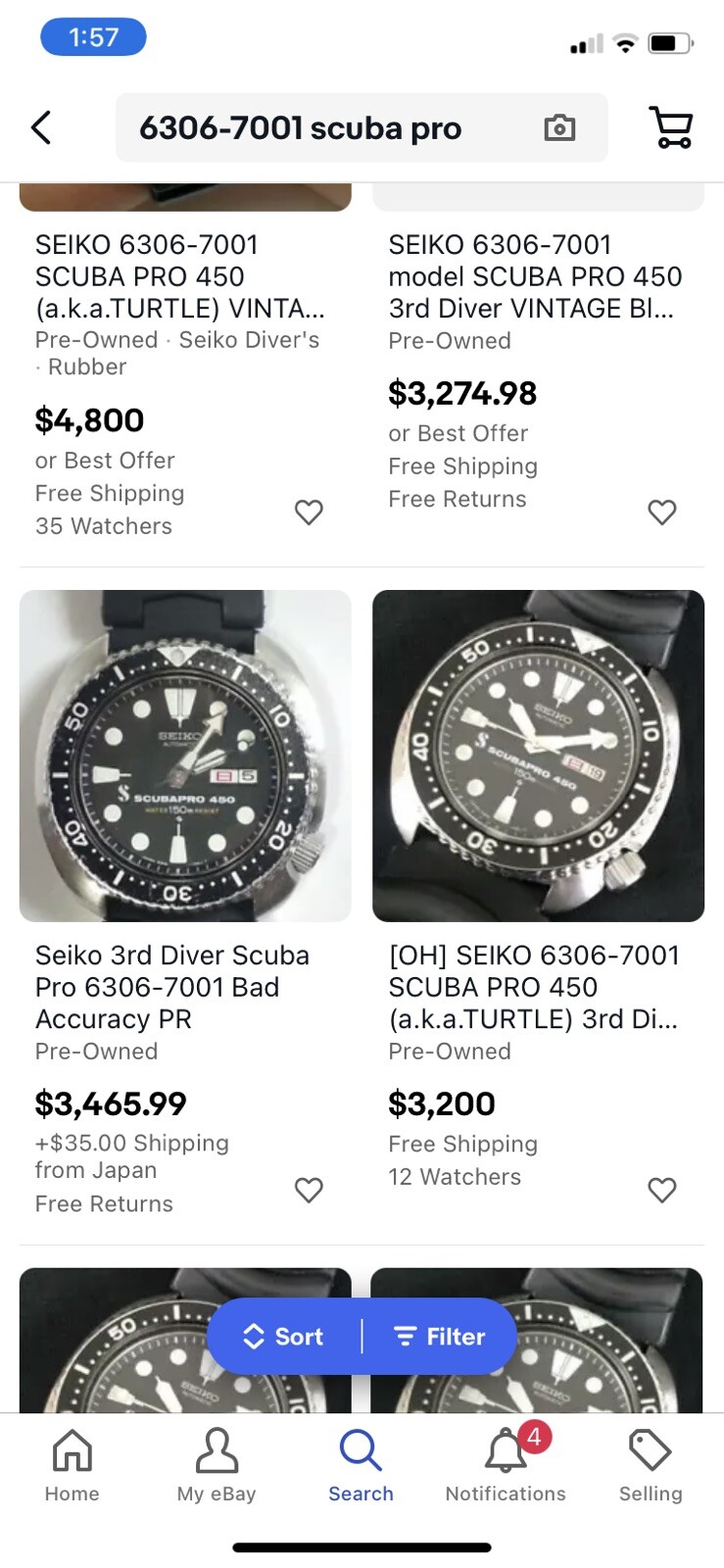 SEIKO 1984 VINT 6309-7049″TURTLE” SCUBAPRO 450 DIVERS WATCH,AUTO JAPAN MOVM’T A