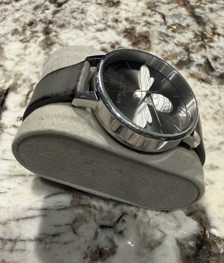 Olivia Burton Shoreditch Women’s Quartz 34mm Gray Bee Dial Gray Leather
