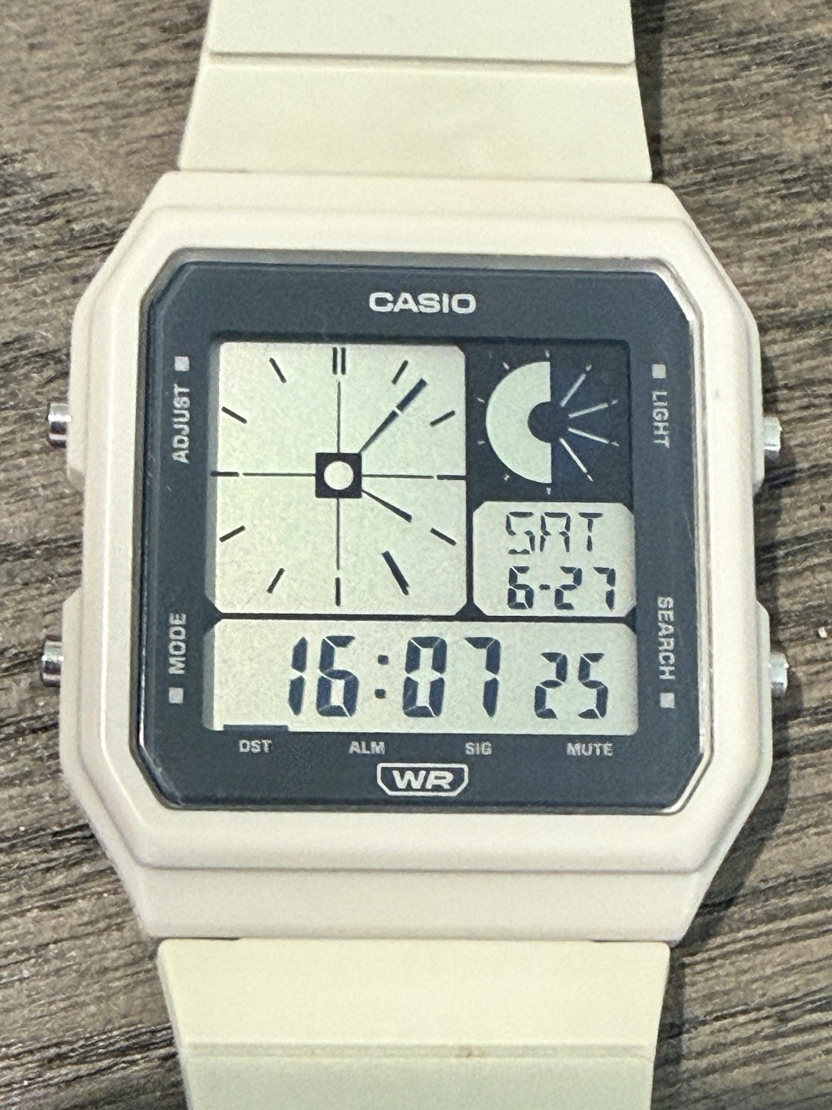 Casio LF-20W Digital Water Resistant Alarm White Resin Strap Watch