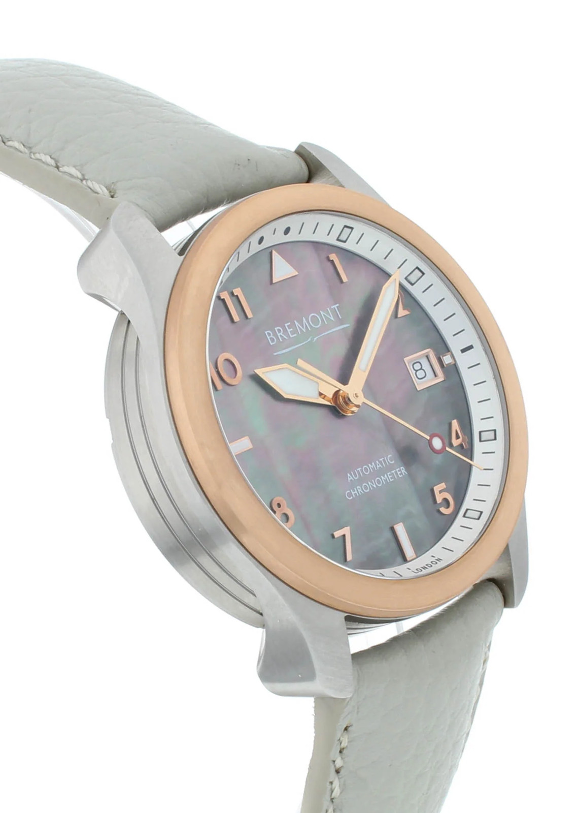 Bremont Maya 37mm Auto Steel & 18k Rose Gold MOP Dial Ladies Watch MAYA-G-R-S