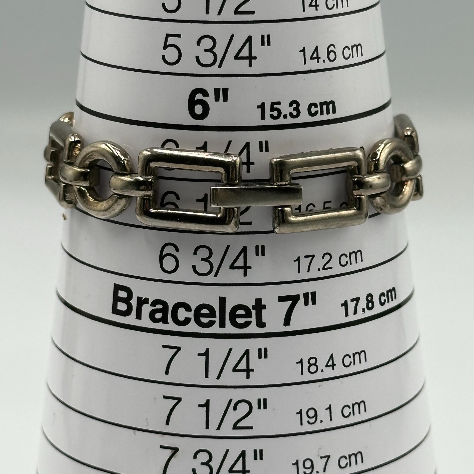 Times Square Watch Women Silver Tone Small Dial Geometric Link Band New Battery