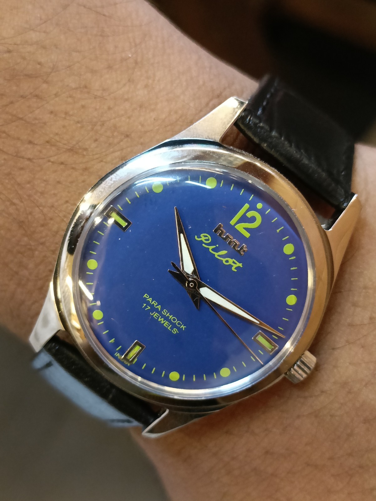 REFURBISHED HMT PILOT 17J WINDING BLUE DIAL 0231 INDIA MEN’S WORKING