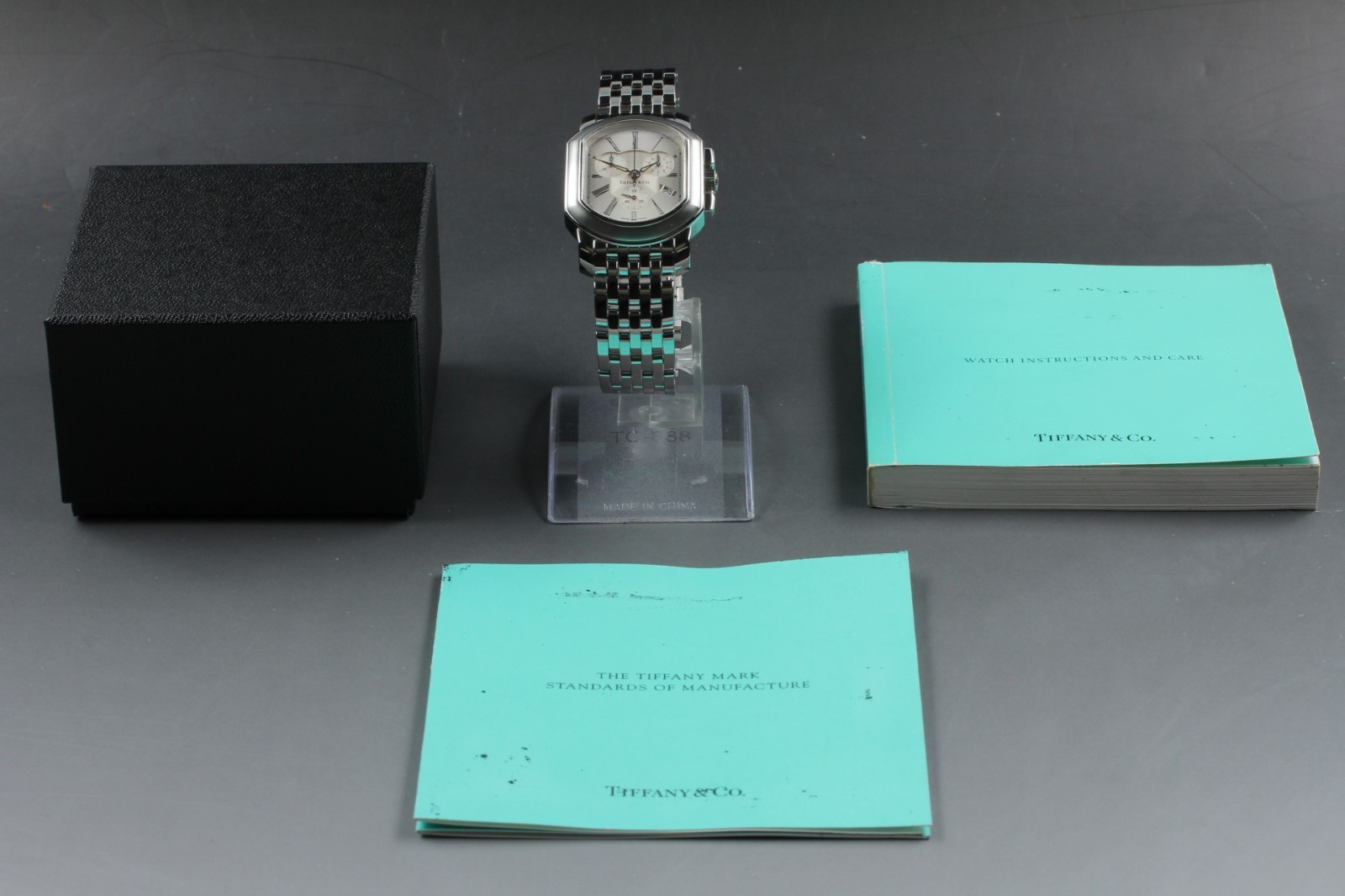 Tiffany & Co Mark Coupe Chronograph Date Silver Dial 33mm Quartz Mens Watch JPN
