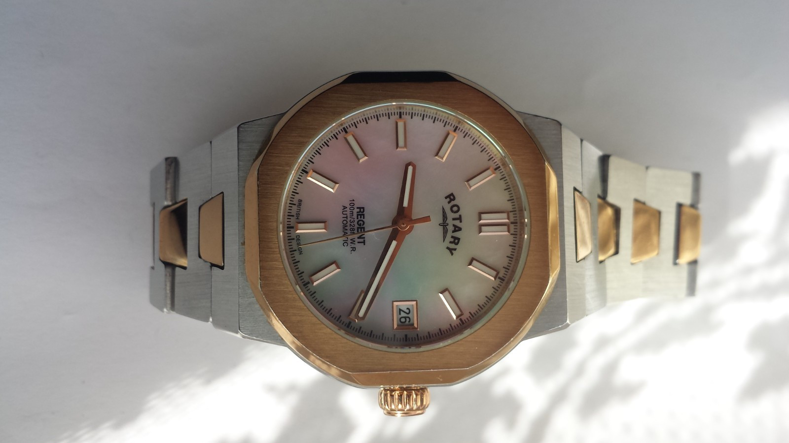 ROTARY LB0541207 Regent MOP Dial Automatic Sport Women’s Rose Gold Ladies Watch