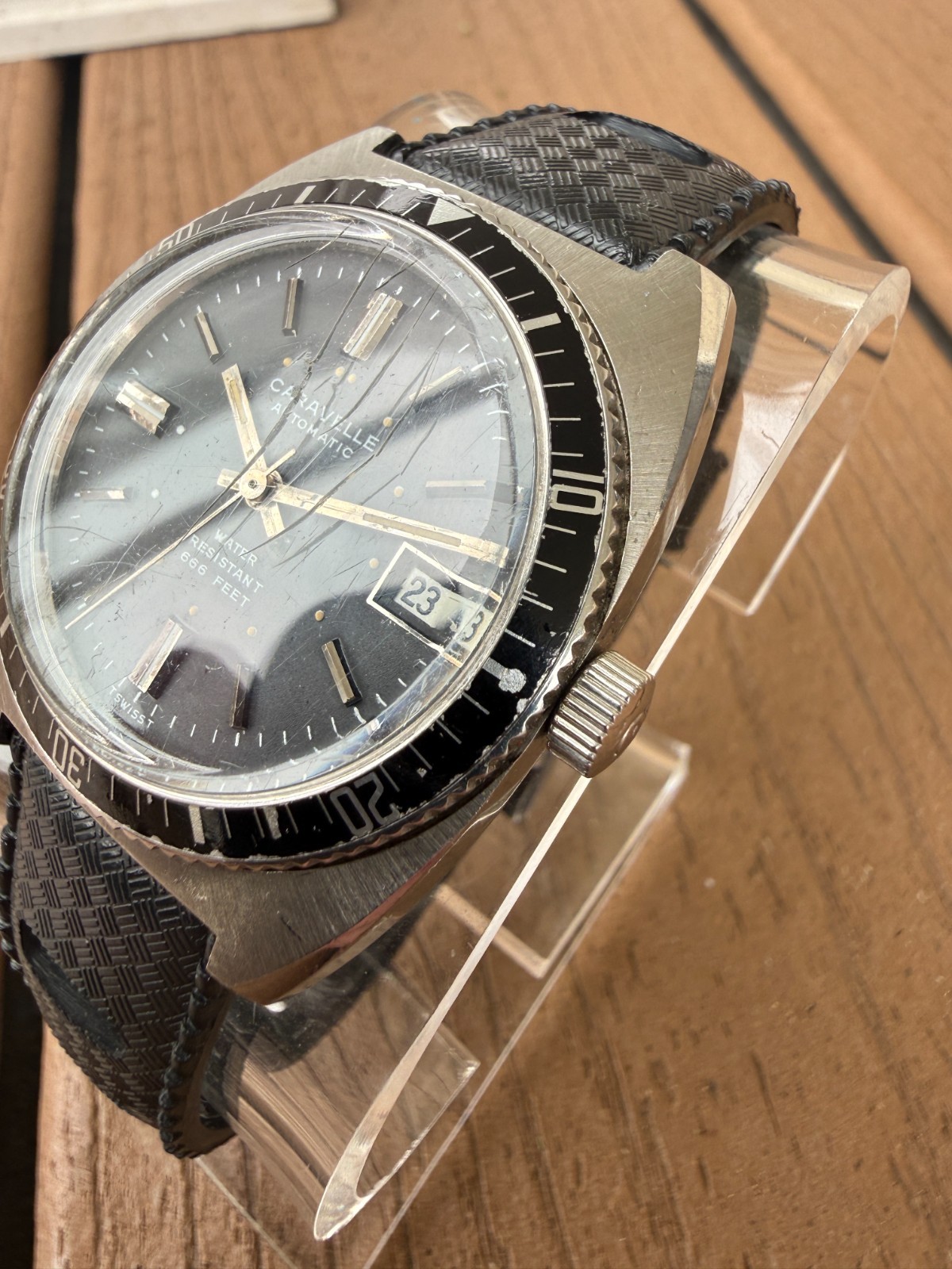 Men’s 1970’s Caravelle “Sea Hunter” 666 Devil Diver Automatic