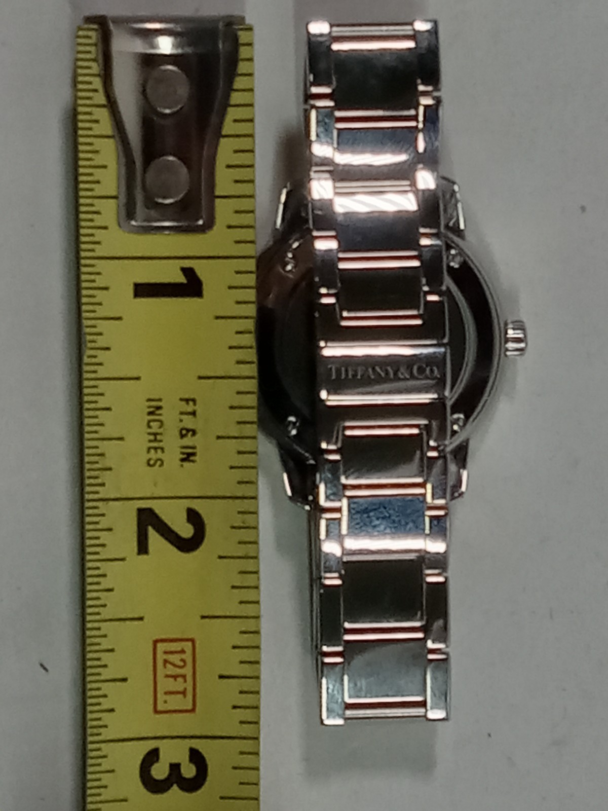 Tiffany & Co Ladies Atlas 2-Hand 31mm Diamond Quartz Steel Watch