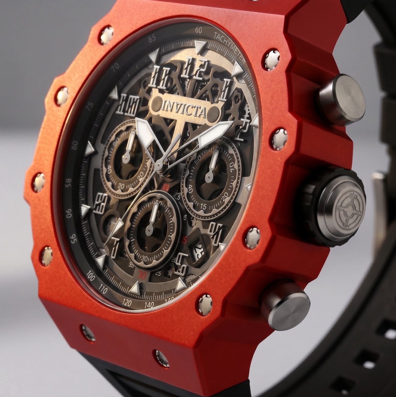 Invicta Racing Vaulthan 69648 Men’s 44mm Red Black Skeleton Dial Watch New