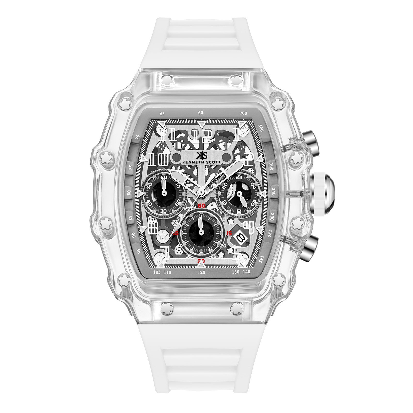 Kenneth Scott Men’s Multi Function Watch | Ivory Dial, 44.3mm, 50 m (5 ATM)