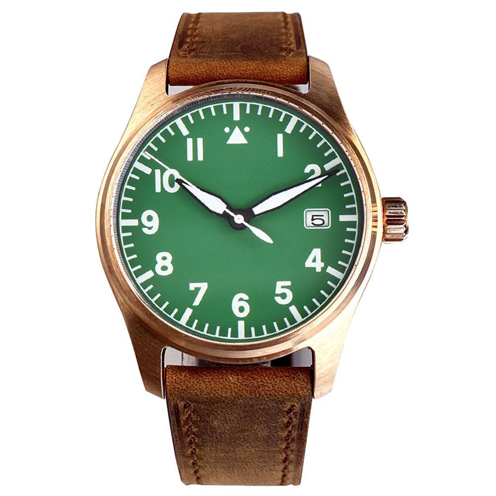 Tandorio 20ATM Retro Pilot 39mm Cusn8 Bronze NH35/PT5000 Auto Diver Men Watch