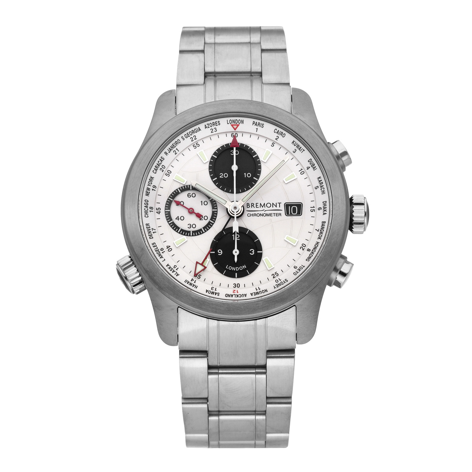 Bremont ALT1 World-Time White Dial 43mm Automatic Men’s Watch ALT1-WT-WH-B