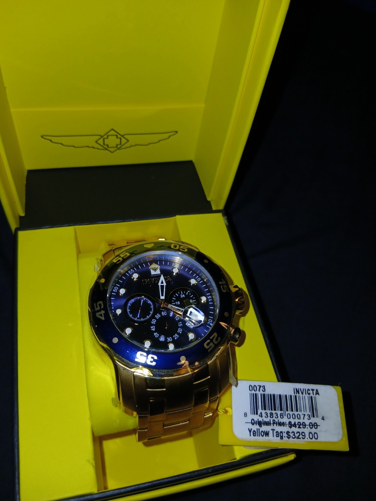 Invicta Pro Diver SCUBA Men’s Watch – 48mm, Gold (0073)