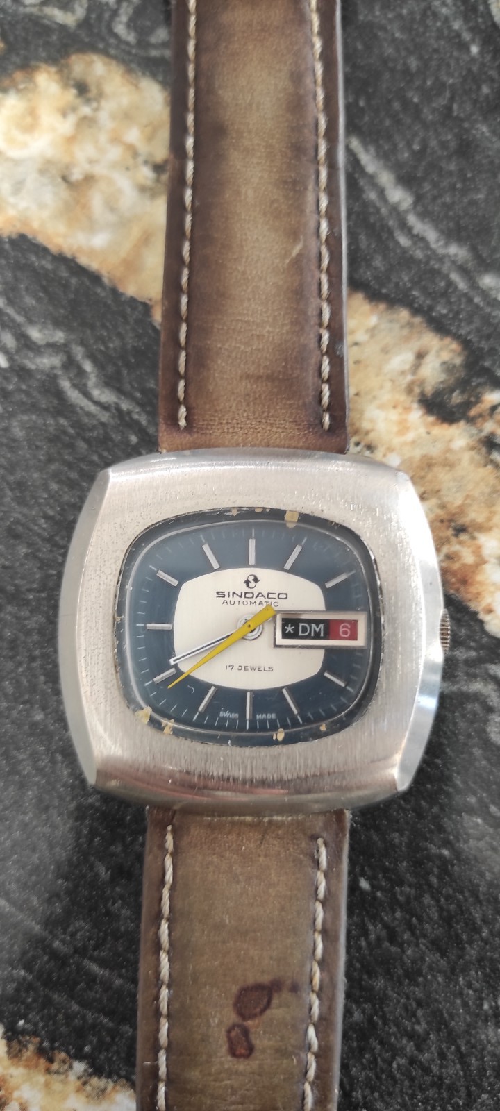 Vintage Sindaco Automatic Ronda-Matic Cal. 1219-21 17 Jewels Swiss Made Day-Date