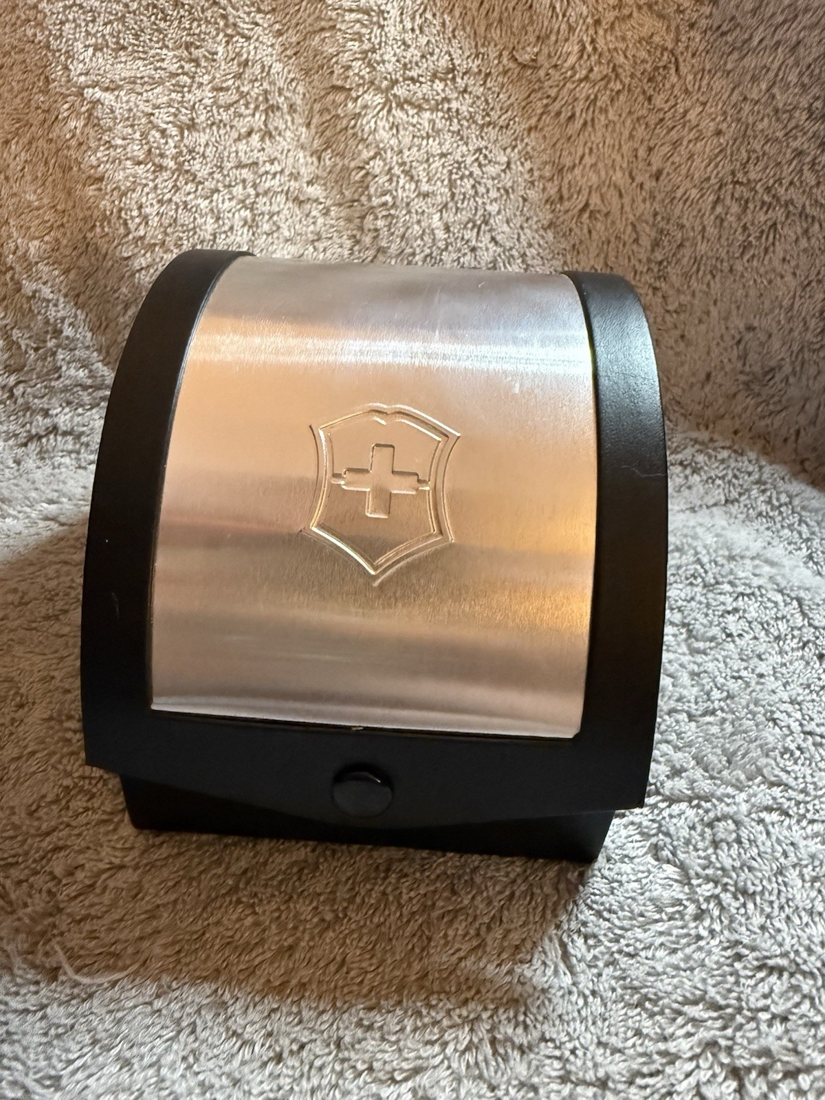 Victorinox Swiss Army Quartz Chronograph 100m Gray SS Bracelet Watch Box Manual