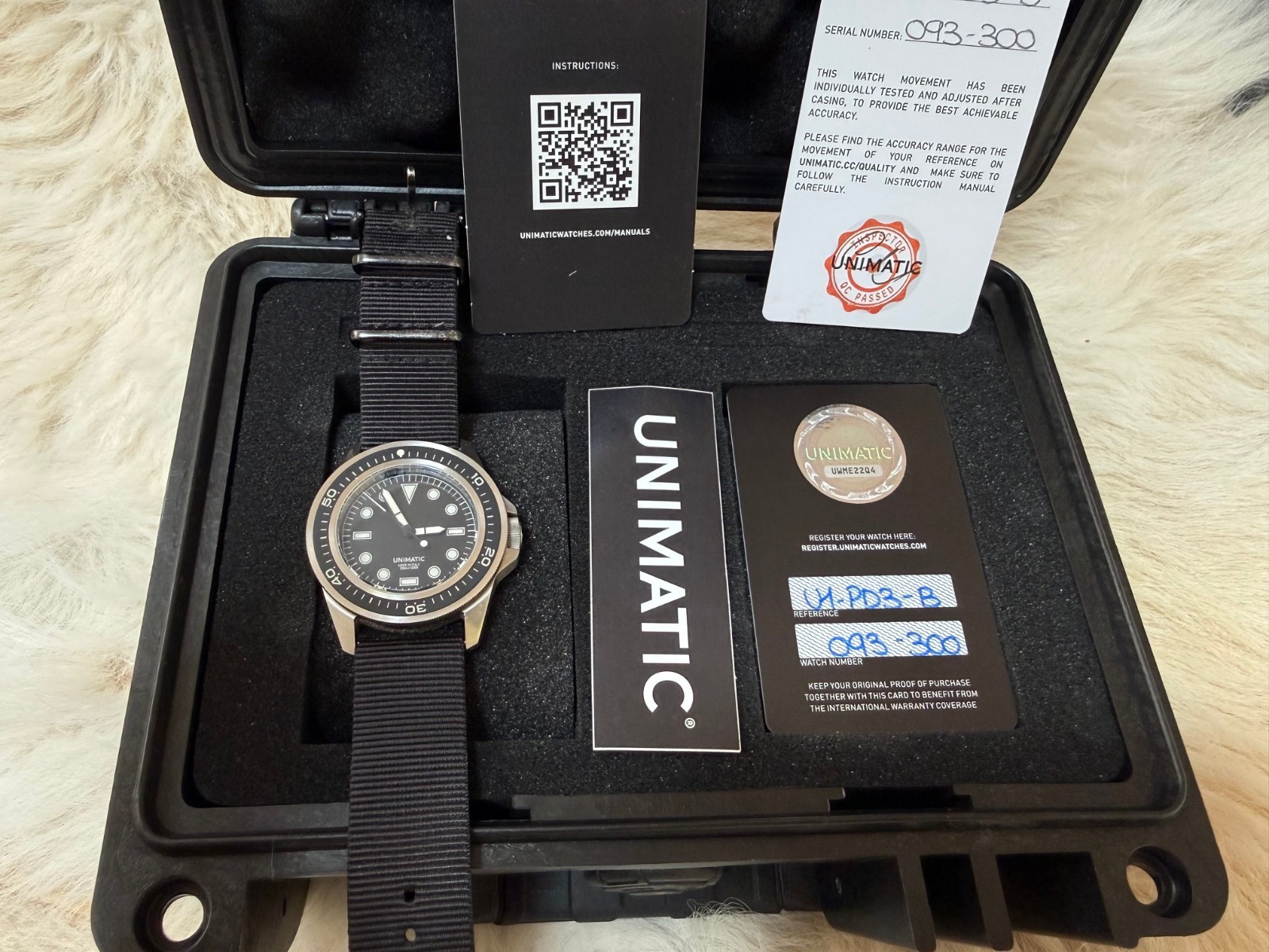 RARE UNIMATIC ProDiver Modello Uno U1-PD3-B Automatic NATO Strap Watch, 41.5mm