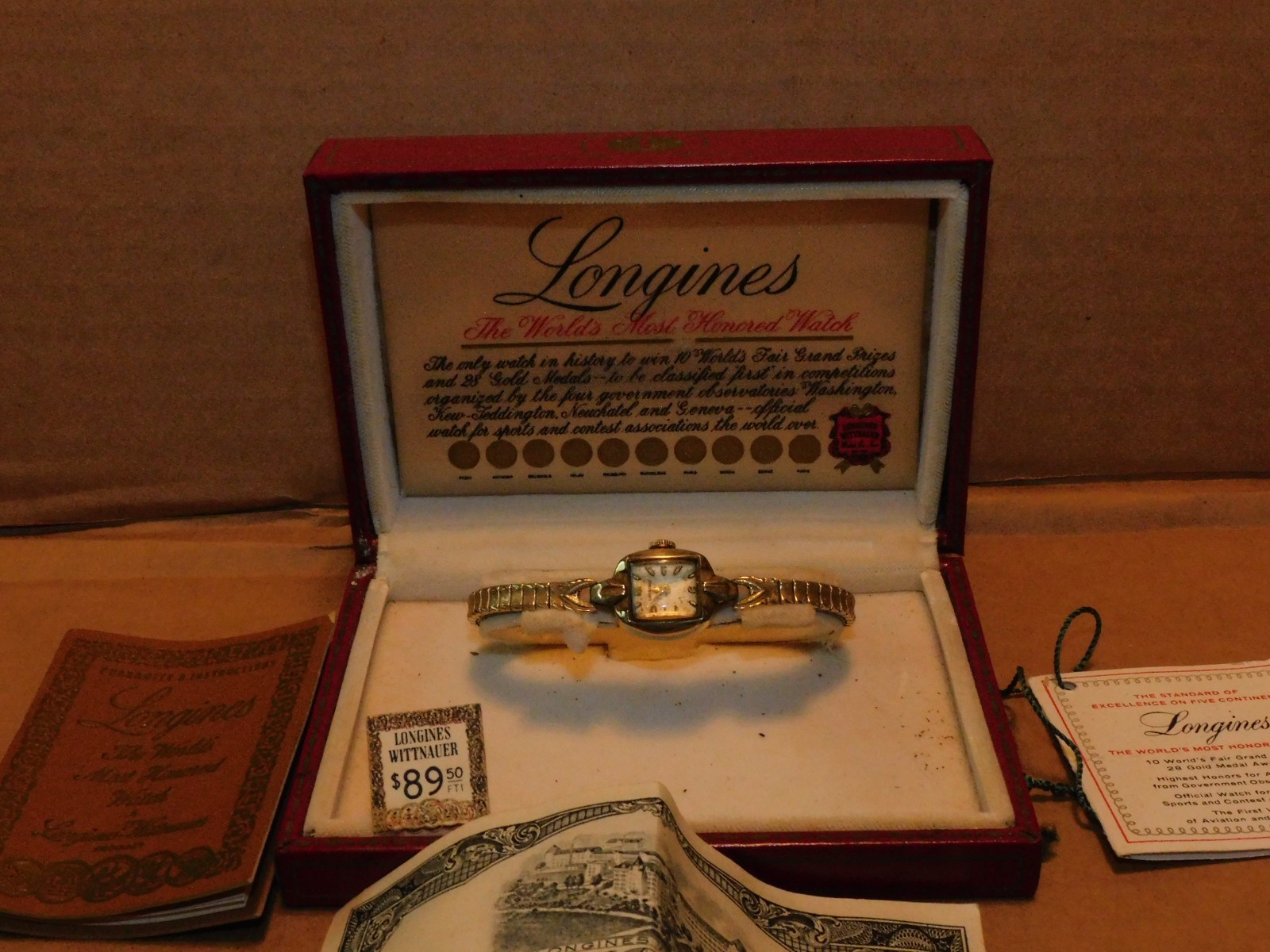Vintage Longines Wittnauer Ladies Watch 10K Gold Filled 17j w/ Box Papers AS IS