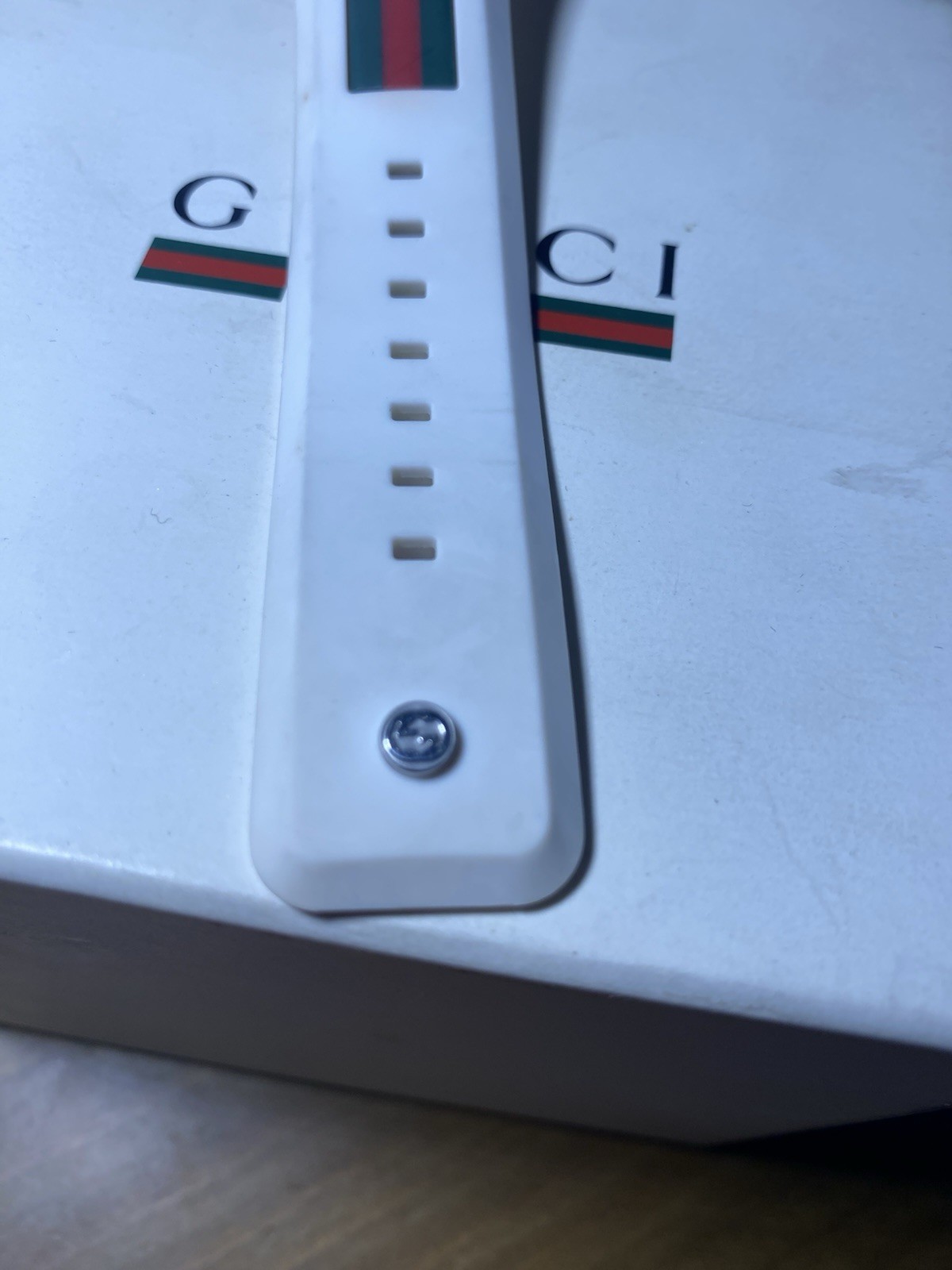 Gucci Sync 46mm Clear Transparent Nylon Case with White Rubber Straps