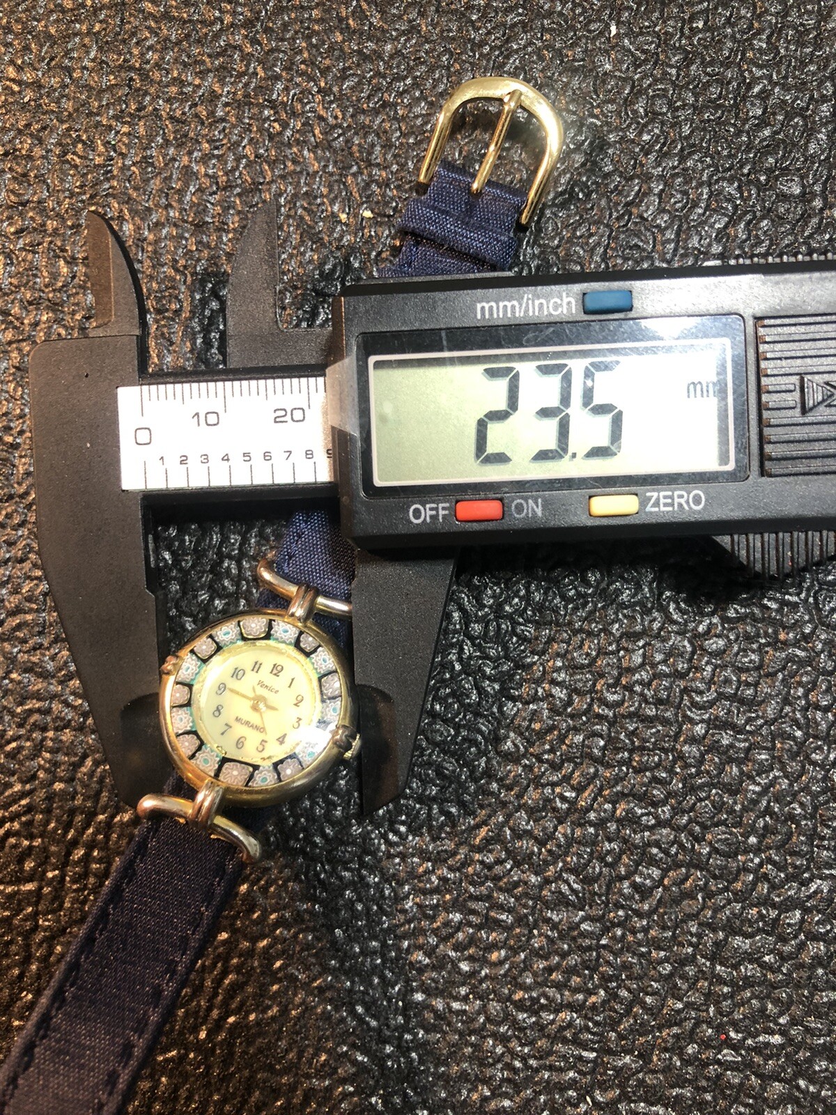 Venice Murano Millefiori Women’s Watch 24mm Navy Blue New Peugeot Band & Battery