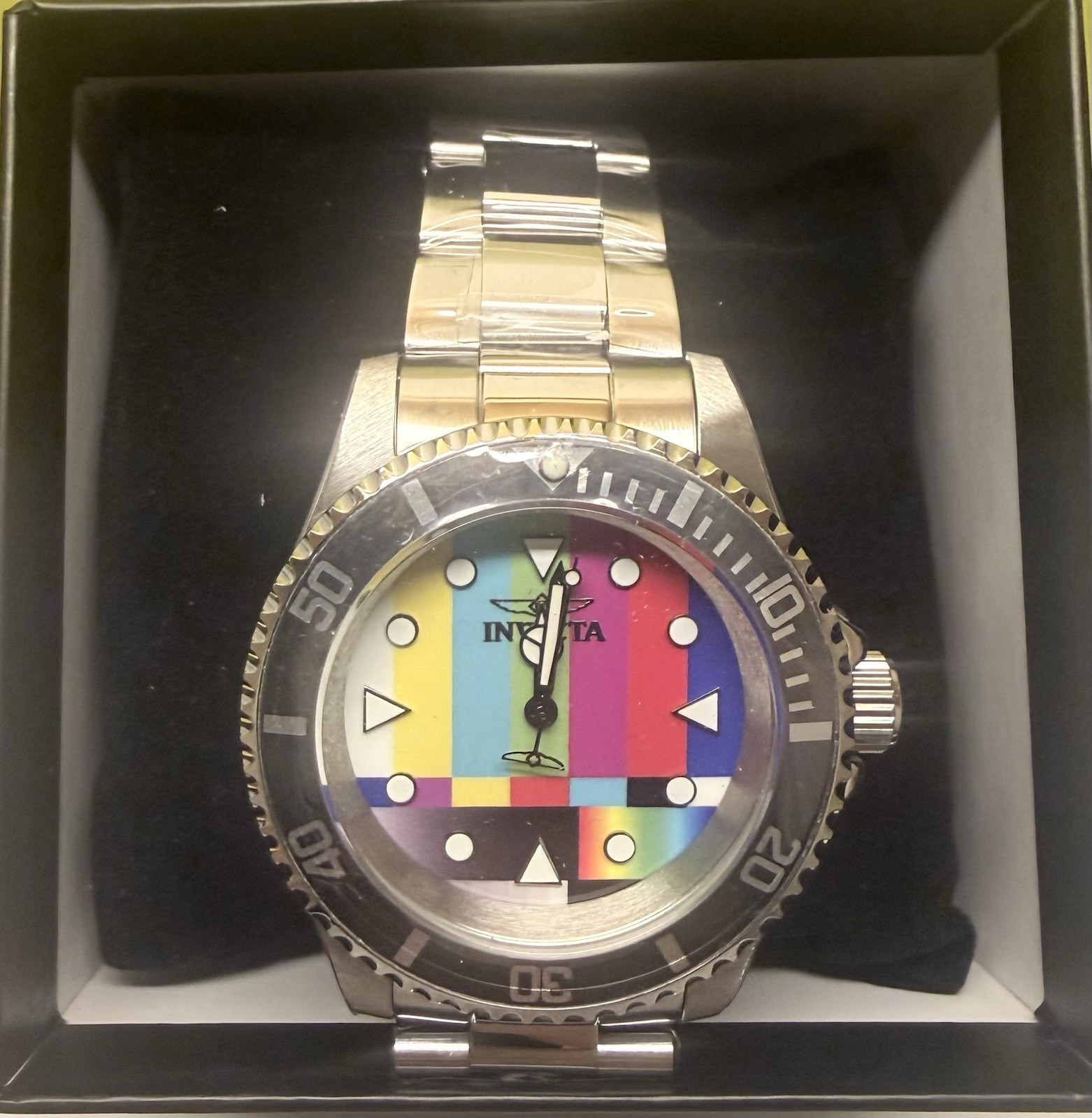 NEW Invicta 🎨PopArt 40mm Pro Diver Men’s Quartz Multicolor Dial Black Bezel