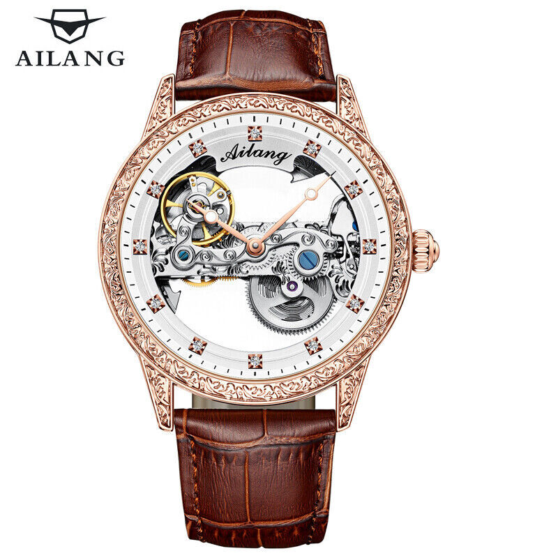 AILANG Brand Men’s Watch Hollow Automatic Mechanical Wristwatches Waterproof New