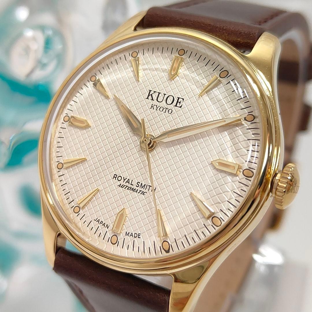 KUOE Kyoto Royal Smith 90-006 Automatic Watch Ivory Waffle Dial MIYOTA Japan Mad