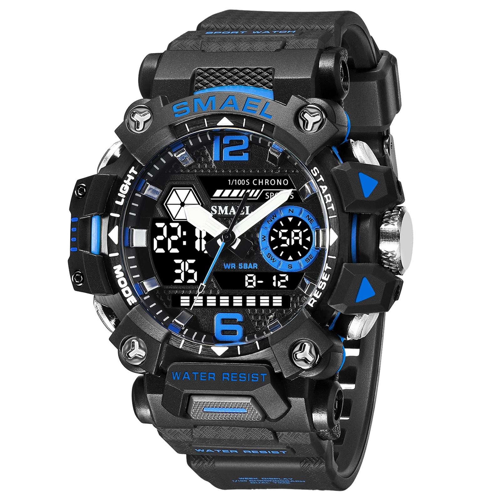 SMAEL 8072 Dual Display Men’s Military Watch Waterproof Alarm Stopwatch