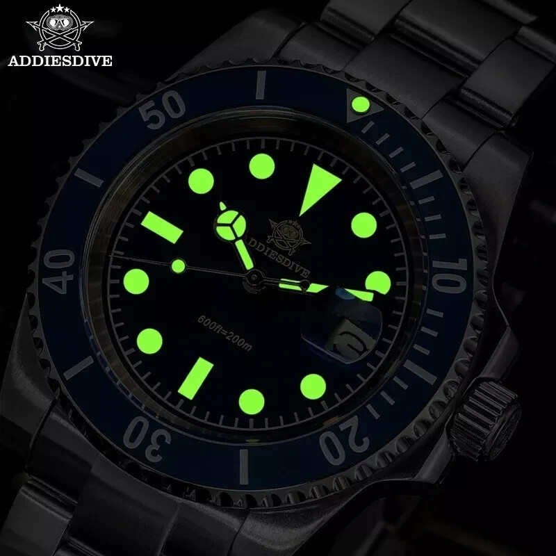 41MM Addiesdive Quartz Diver 200M Waterproof Men’s Watch Ceramic Luminous Steel