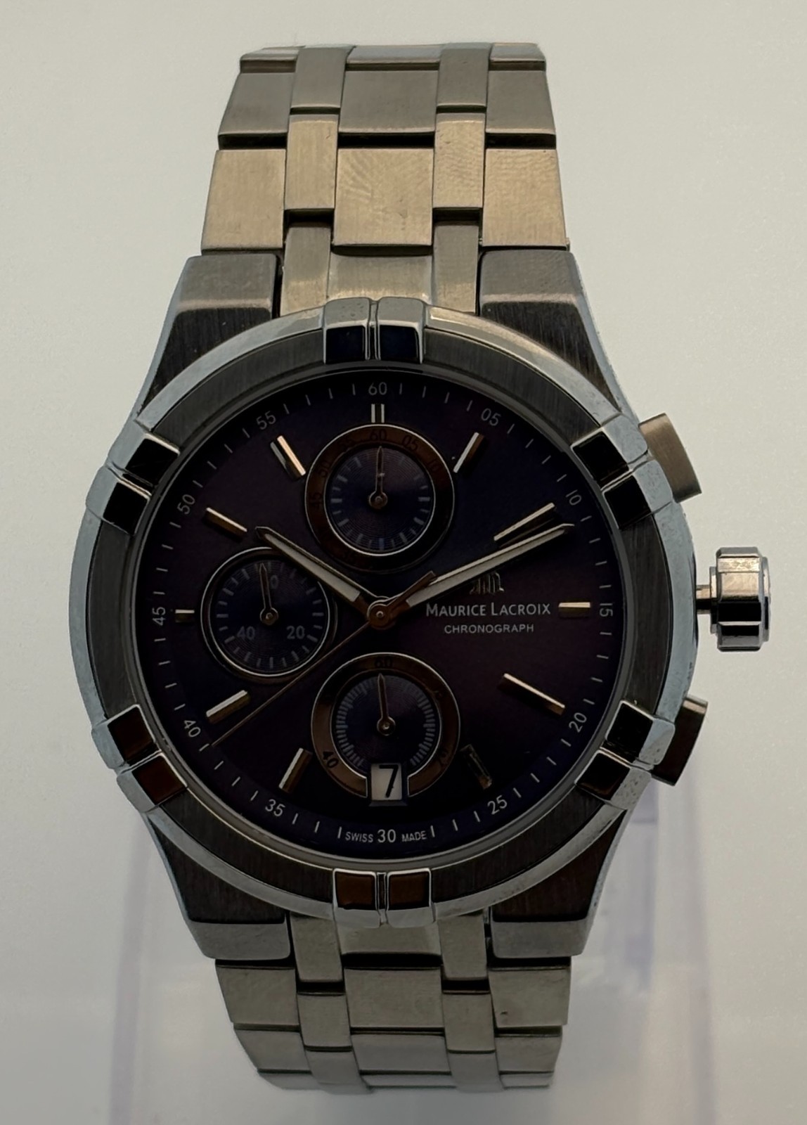 Refurbished Maurice Lacroix Aikon Chrono Quartz Blue Dial Sub-Sec/Date Watch