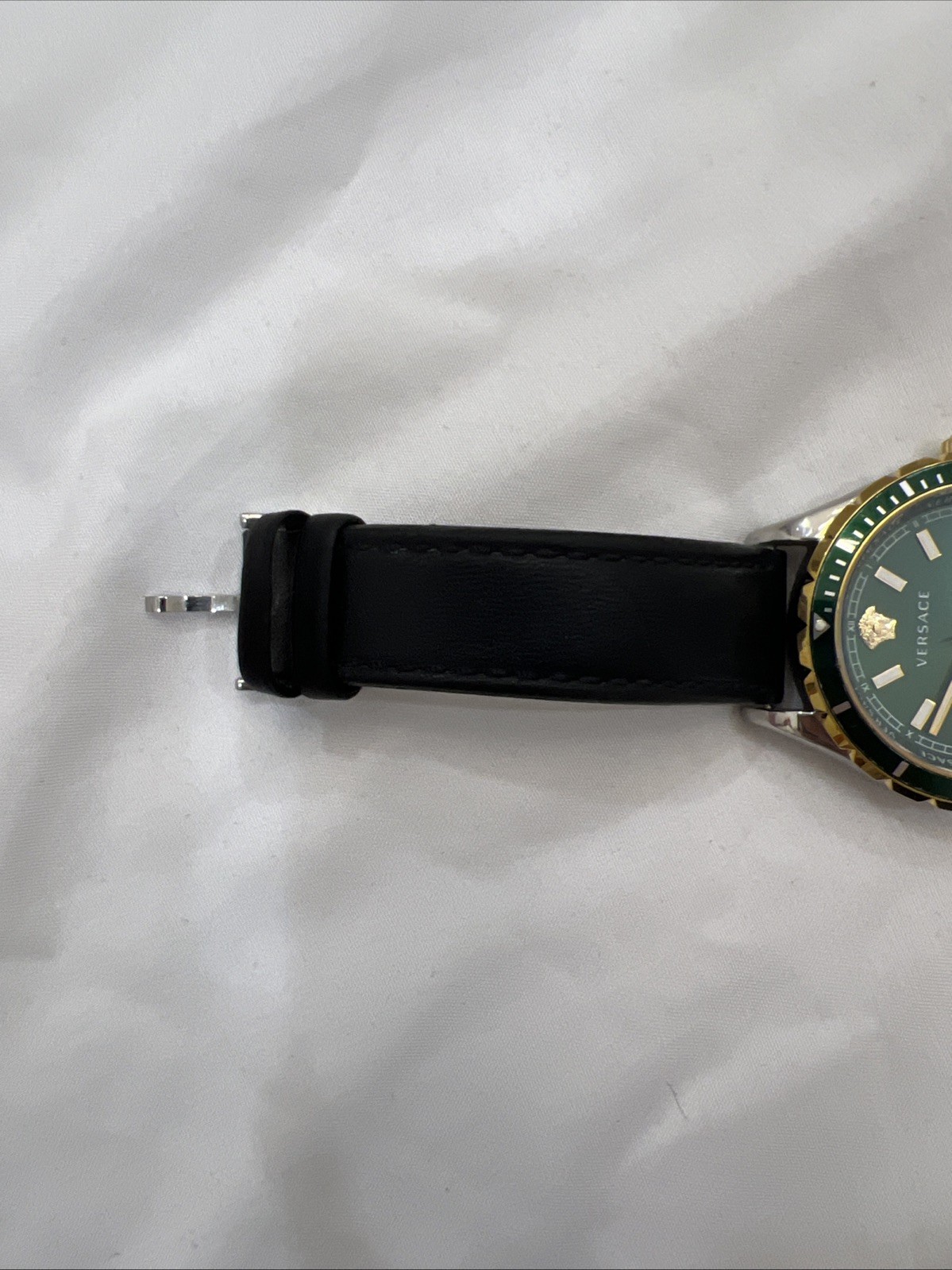 Versace Hellenyium 42mm Steel Green Dial Quartz Men Watch VE3A00322
