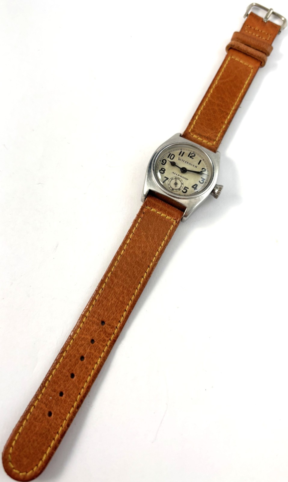 Vintage Wittnauer Allproof Contracid Stainless Steel Mens Watch Cal.56 7J 1940