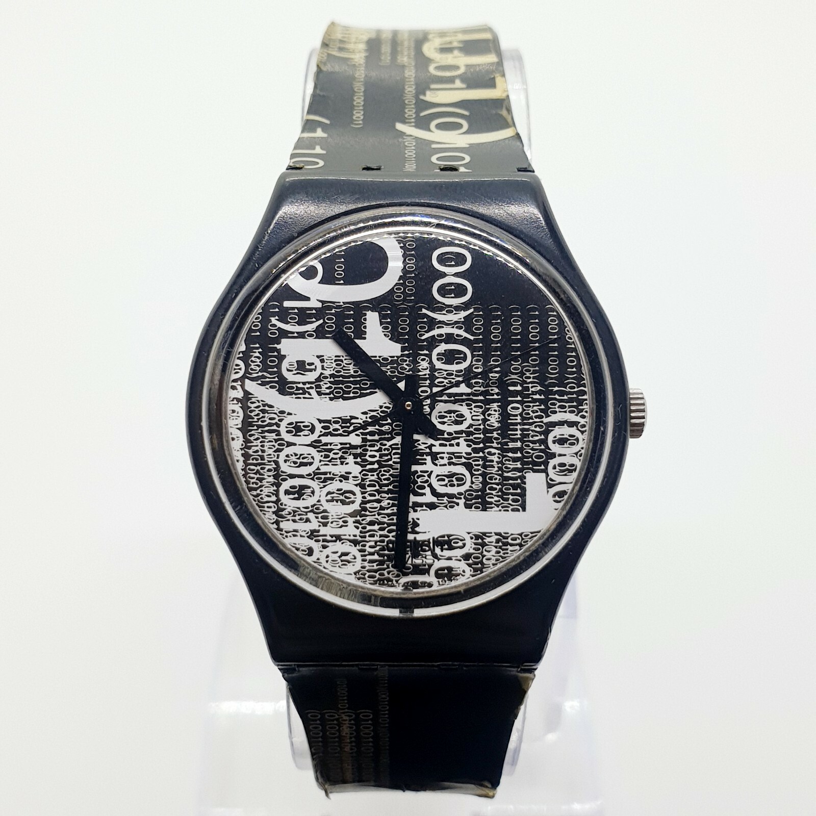 1996 Black and White Swiss Swatch Watch, Photography Artist Swatch Watch 90s