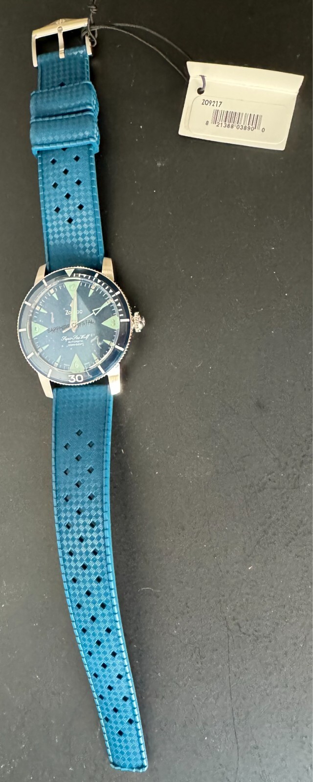 Zodiac ZO9217 Super Sea Wolf Skin Steel 39 mm Blue Dial Automatic Men’s Watch